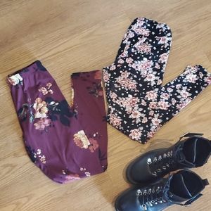 Set of 2 floral leggings